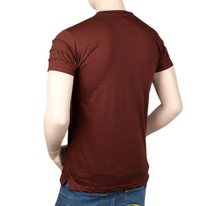 เสื้อยืดคอกลมแขนสั้นผู้ชาย - สีน้ำตาลเข้ม - Product Image 3