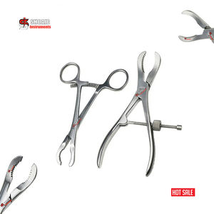 Orthopedic Stainless Steel Bone Holding Reduction Forceps 140mm 160mm Toothed Hospital Surgery Forceps for Spinal Fracture 2 Pcs - Product Image 1