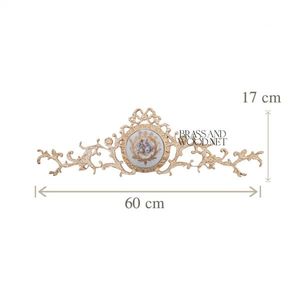 Elegant golden brass vintage <b>decorative</b> wall hanging frame set with floral artwork ornate classic design luxury <b>home</b> <b>decor</b> - Product Image 6