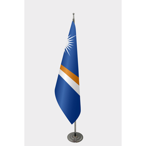 Drapeau officiel des Îles Marshall pour intérieur, 3x5 pieds, avec logo personnalisé, impression numérique, en nylon et plastique, mât de drapeau en aluminium, style fanion - Product Image 1