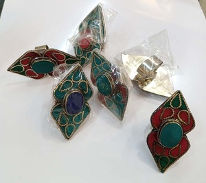 Women's Bohemian Stone Beads Jewelry Brass <b>Rings</b> Adjustable Size from <b>Indian</b> Manufacturer GC-RG-243 for Parties - Product Image 1