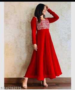 Designer Attrayant Georgette Broderie Pierre Travail Robe avec Dupatta Mariage Porter Prix de gros Ethnique Vêtement ApparelVêtement Gharara - Product Image 4