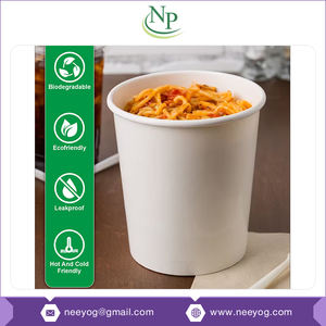 Nueva llegada Biodegradable y a prueba de fugas de color blanco de forma redonda 1200ml envases de papel o cajas para el envasado de alimentos al mejor precio - Product Image 6