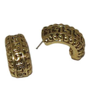 Tip Top Fashions Pendientes de tuerca chapados en oro antiguo Diseño de aro de oro de 14K/18k con diamantes para regalo - Product Image 1