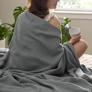 Soft Cozy Large Size Cotton Herringbone Woven <b>Throw</b> Blanket Breathable Lightweight with Summer Print 100% Wool <b>for</b> <b>Couch</b> Bed - Product Image 1