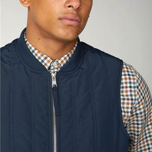 2023 nueva Chaqueta de algodón ajustada con cuello levantado para hombre, ropa informal transpirable de talla grande con estilo Gillet de Color sólido - Product Image 6