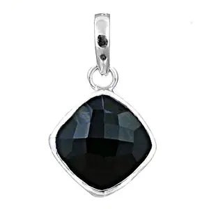 Women's 925 Silver White Gold Pendant Black Onyx Cushion Cut Trendy Featuring Turquoise Zircon Opal Moissanite Diamond Pearl - Product Image 3