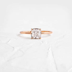 Classique coussin coupe GRA certifié incolore Moissanite bague Antique 18K or Rose délicate bague de mariage bijoux de mode pour les femmes - Product Image 5