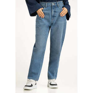 กางเกงยีนส์ Mom Fit รุ่น WM-JNS-WS25-006 ทรง Bootcut ระบายอากาศได้ดี ทรง Boyfriend & Cargo เอวสูง ไซส์ 2XL สำหรับผู้หญิง - Product Image 1