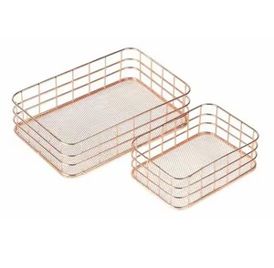 Handcrafted Metal Wire <b>Storage</b> <b>Basket</b> Rustic Decorative Organizer for Fruit <b>Vegetables</b> Home Kitchen Dining Room Modern - Product Image 1