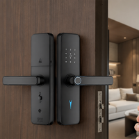 Serrure Intelligente Tuya WiFi à Empreinte Digitale avec Télécommande pour Portes en Verre/Aluminium/Bois - Stockage Cloud, Capacité 50 Empreintes Digitales, Grade C