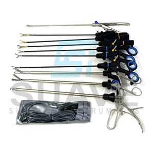 ชุดเครื่องมือผ่าตัดผ่านกล้องแบบสองขั้ว 11 ชิ้น ทำจากสแตนเลส ขนาด 5 มม. x 330 มม. คุณภาพดีที่สุด ใช้ซ้ำได้ โดย SUAVE SURGICAL INSTRUMENTS - Product Image 1