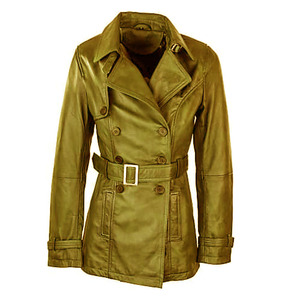 Premium Quality Customized Button Down Brown Leather <b>Long</b> Coat for Women Real Leather <b>Jacket</b> Coat - Product Image 5