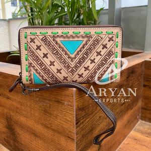 Gran oferta, funda de teléfono tallada a mano de embrague, elegante cuero genuino, nuevo diseño, BILLETERA, multiusos, billeteras occidentales - Product Image 1