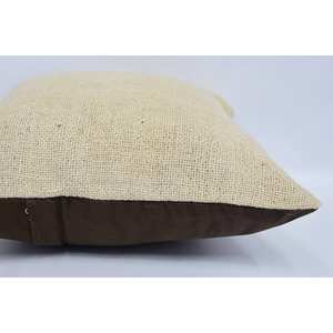 Subtle Striped Beige Wool 18x18 Inch Kantha Pillow Luxury Vintage Fluffy Woven Decorative <b>Cushion</b> for Bedding or Floor Use - Product Image 5