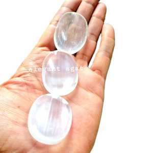 Venta caliente Selenita Preocupación Piedra Roca Cristal Selenita Pulgar Piedra de bolsillo para terapia curativa de Elegant Aga - Product Image 1