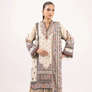 Vestidos de Noche Largos de Jacquard para Mujer, Estilo Musulmán, Un Hombro, Corte en A, con Cuentas, Ilusión, para Fiesta de Compromiso, Naturales - Product Image 1