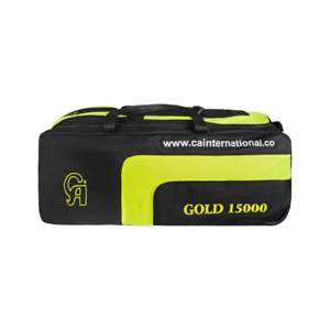 Bolsa de Transporte para Equipo de Cricket CA 15000 Gold con Ruedas, Color Negro/Lima - Solución de Almacenamiento para Equipamiento - Product Image 1
