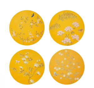 Colorful Chinoiserie Coasters, Set of 4, Lacquer Coaster, Gift, Decoration, High Class Lacquer, Handicraft In Vietnam, Nhat Minh - Product Image 2