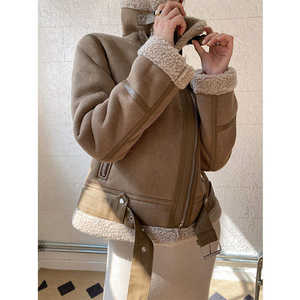 Trendy design lady casual fashion women <b>sexy</b> fur <b>leather</b> jacket winter coat big fox fur collar warm outerwear stylish fit - Product Image 4