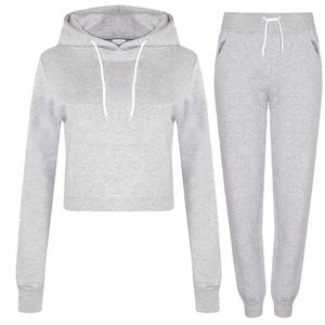 Couleur unie femmes survêtement Street Wear nouveauté femmes survêtement pour adulte personnalisé décontracté 100% coton survêtement dames - Product Image 4