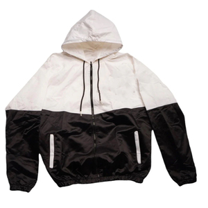 Ensemble survêtement deux pièces sur mesure, grande taille, streetwear d'été, veste courte coupe-vent, ensemble deux tons, nylon polyester, couleur contrastée - Product Image 2