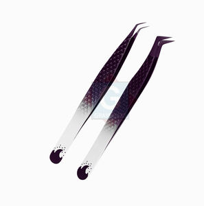 Pinzas de pestañas de Color personalizadas de alta calidad Pinzas de belleza profesionales de acero inoxidable para extensión de pestañas - Product Image 3