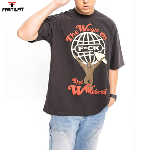 T-shirt 100% coton de haute qualité imprimé sur mesure coupe ample chemise tricotée unisexe pour hommes et femmes - Product Image 5