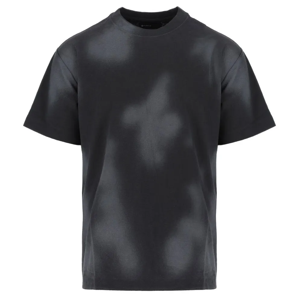 Schwarz gebleichte Sprüh farbe T-Shirt Hochwertige Baumwolle Herren T-Shirt mit Druck Benutzer definiert Ihr Markenlogo T-Shirt Herren Sommer