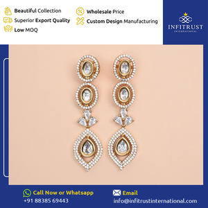 Pendientes colgantes en forma de gota de corte de pera ligeros y glamurosos para fiesta de boda de alta calidad para niñas a precio con descuento - Product Image 2