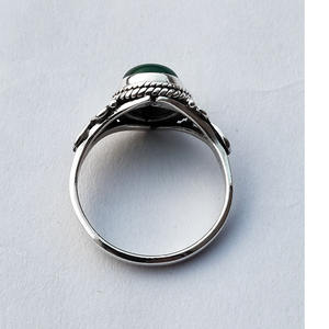 แหวนพลอยโอนิกซ์สีเขียวเงินสเตอร์ลิงสำหรับ925เครื่องประดับชั้นดีสำหรับผู้หญิงและเด็กผู้หญิงสำหรับงานแต่งงานและวันเกิด - Product Image 3