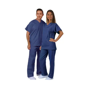 Conjuntos desechables de uniformes de mezclilla para clínicas médicas y quirúrgicas, uniforme de hospital XL para correr con logotipo personalizado y material de LICRA - Product Image 2