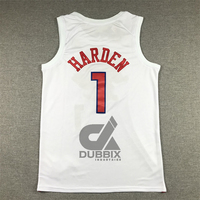 Maillot de basket rétro en mesh de haute qualité, personnalisable, pour hommes, Harden 1, Iverson 3, Embiid 21, respirant, 100% polyester, vente en gros