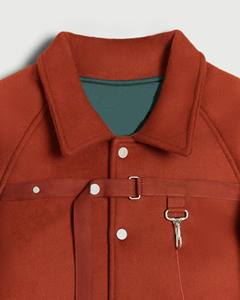 Chaqueta Varsity Personalizada de Cuero con Mangas de Cuero Estilo Streetwear para Hombre, Chaqueta Informal con Cremallera, Chaqueta de Trabajo Tejida - Product Image 3