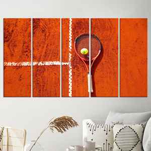 Impresión en lienzo elegante: Amanecer abstracto para decoración del hogar y la oficina, JUEGO DE 5 LIEÑOS - Product Image 1