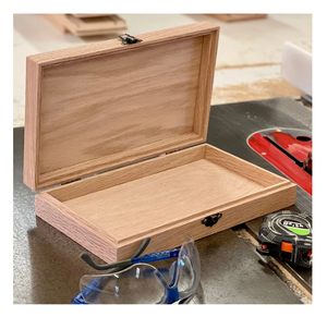 Caja de Joyería de Madera Sin Pulir, Caja de Madera Rectangular para Regalo de Navidad Sin Acabado - Product Image 1