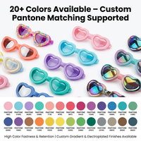 Lunettes de natation pour enfants en forme de cœur, anti-buée, lentilles en PC, protection UV, sangle en silicone réglable, garçons filles
