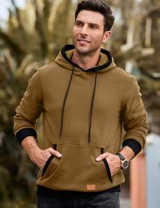 Sweat à capuche coloré pour hommes 100% coton 320 GSM teint réactif tissu éponge français pull personnalisé décontracté quotidien Streetwear Collection - Product Image 5