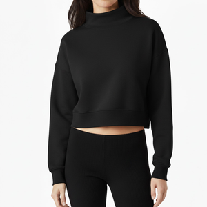 Suéter de Punto Holgado Informal Vintage para Mujer, de Invierno, con Cuello Alto Simulado, Logotipo Personalizado en la Parte Delantera, Ecológico - Product Image 2