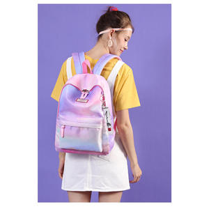 Sac à dos scolaire tendance 2026 pour filles, dégradé de couleurs, antivol, imperméable, en nylon Oxford détachable avec fermeture éclair et motif dessin animé - Product Image 2