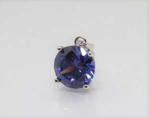 Pendentif Solitaire Tanzanite Rond Collier Vintage en Argent Sterling 925 Fait à la Main avec Pierres Précieuses - Product Image 6