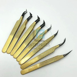 Prix direct usine, vente en gros, OEM, pinces à cils en acier inoxydable de haute qualité, pinces de précision pour isolation de volume en fibre, votre logo - Product Image 5