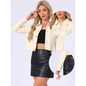 Chaqueta de piel de oveja auténtica para mujer al por mayor, chaqueta de piel auténtica de estilo bombardero corta y transpirable a la moda para mujer, chaqueta de piel auténtica de primavera - Product Image 2