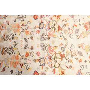 Tapis turc vintage 2,4x4,7 pi (74x144 cm), tapis patchwork jaune et rouge - Product Image 4