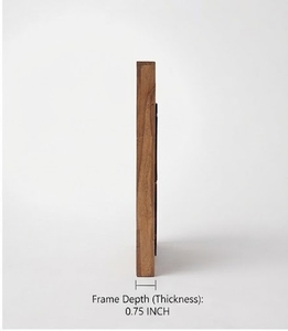Cadre photo en bois fait main, rectangulaire, avec motif feuille orné en résine, pour affichage vertical sur table - Product Image 6