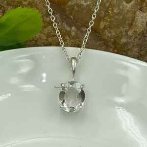 Pendentif en pierre précieuse Petalite fait à la main en argent sterling 925 ovale 8x10mm collier de pierres précieuses naturelles pour les femmes - Product Image 2