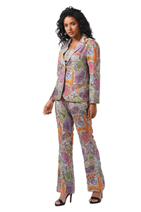 Excellente qualité tissu de soie co-Ord ensemble broderie travail nouveau concepteur moderne tenue décontracté Collection genou longueur motif imprimé - Product Image 3