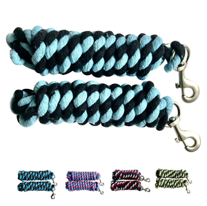 Corde de plomb de cheval en Nylon tressé de couleur poignée souple avec mousqueton Durable pour la manipulation de poney licou équipement de Ranch stable - Product Image 1