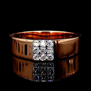 Aniva para Igi Certified VVS Natural Diamond 14K Gold Custom Rose Gold Anillo de compromiso para hombre 4gm Estilo de corte brillante - Product Image 1