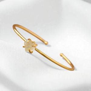 Brazalete de piedra natal de fluorita cruda-Brazalete de plata 925 sólida para mujer-Joyería de brazalete hecha a mano - Product Image 1